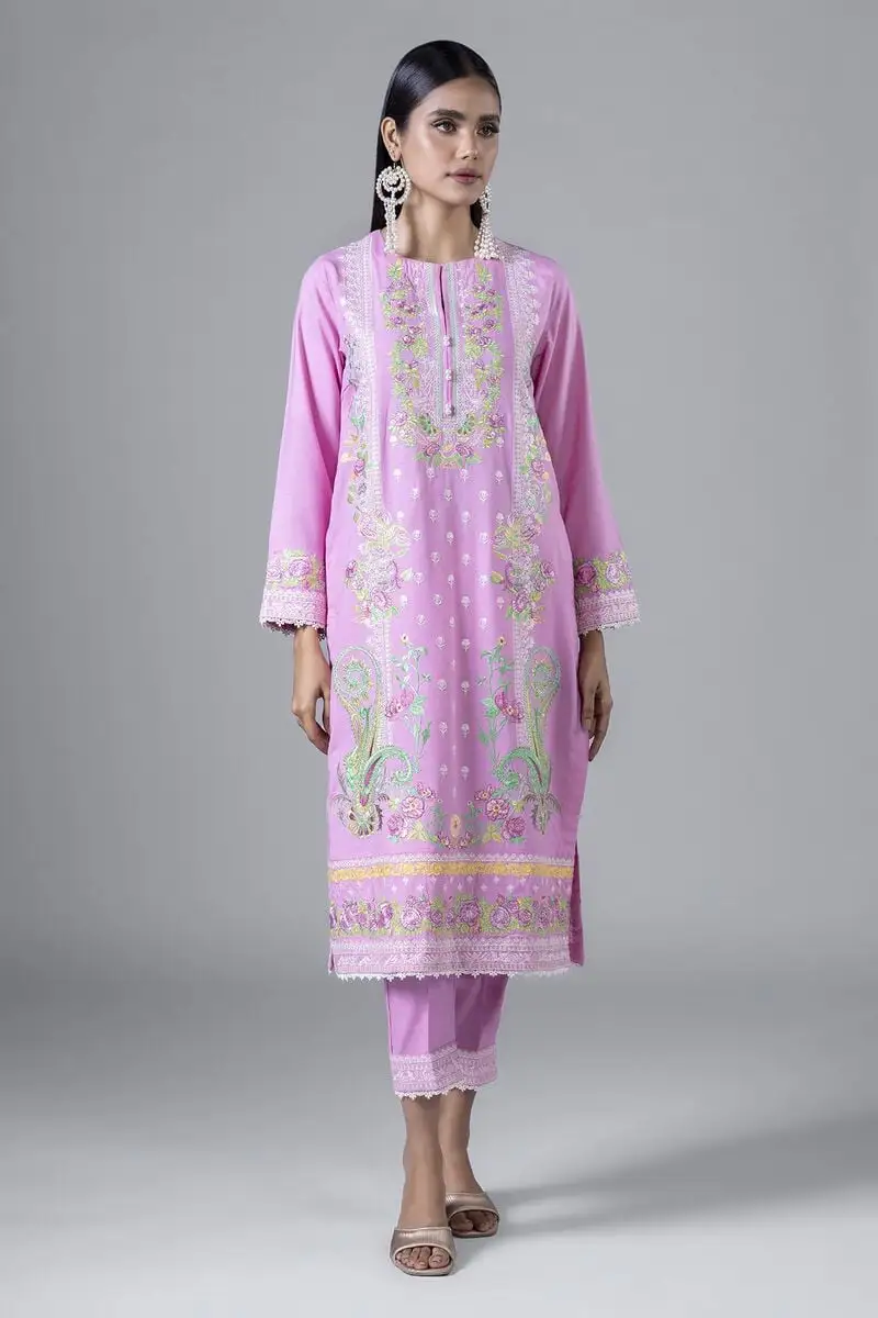 2 Piece | Kurta & Pants | Color Purple