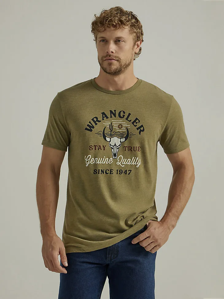 MEN'S STAY TRUE GRAPHIC T-SHIRT IN BURNT OLIVE