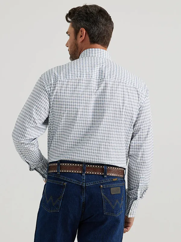 WRANGLER® GEORGE STRAIT™ TROUBADOUR LONG SLEEVE WESTERN SNAP SHIRT IN DIAMOND CHECKER