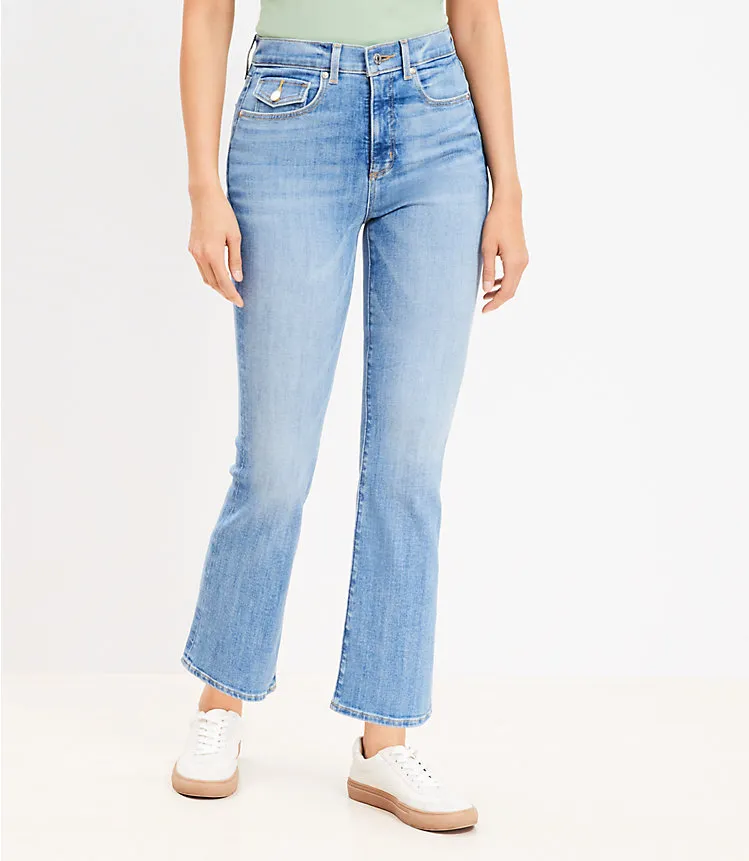 Curvy Flap Coin Pocket High Rise Kick Crop Jeans in Luxe Medium Wash