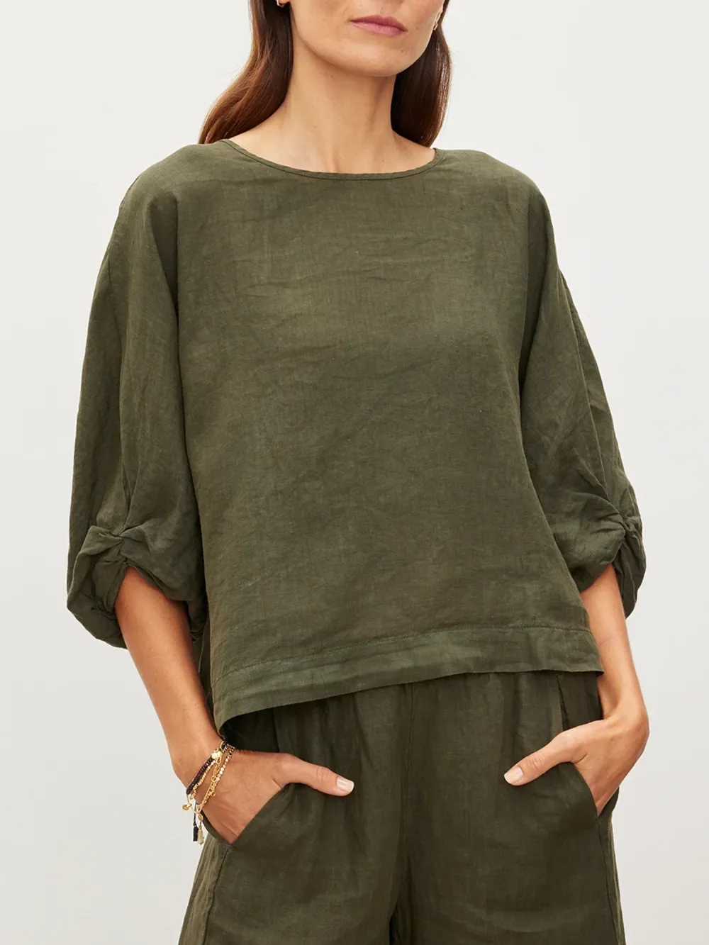 Cass Linen Crew Neck Top