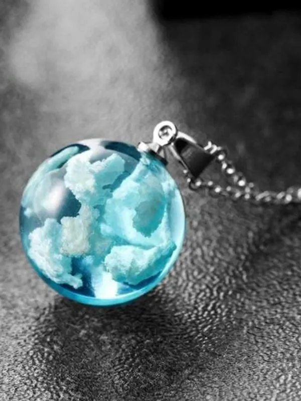 Blue Sky And White Cloud Necklace