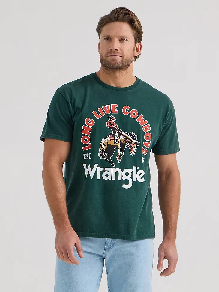 WRANGLER X DIAMOND CROSS GIDDY UP TEE IN MARSHMALLOW