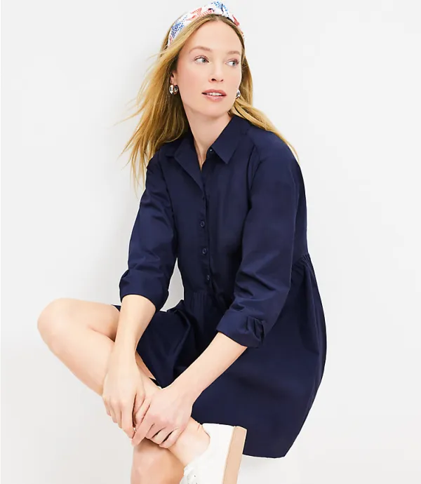 Poplin Swing Shirtdress