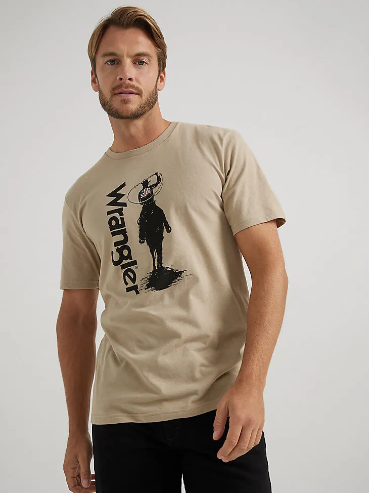 MEN'S LASSOING COWBOY GRAPHIC T-SHIRT IN TRENCHCOAT