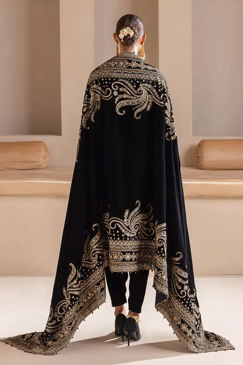 EMBROIDERED VELVET SHAWL