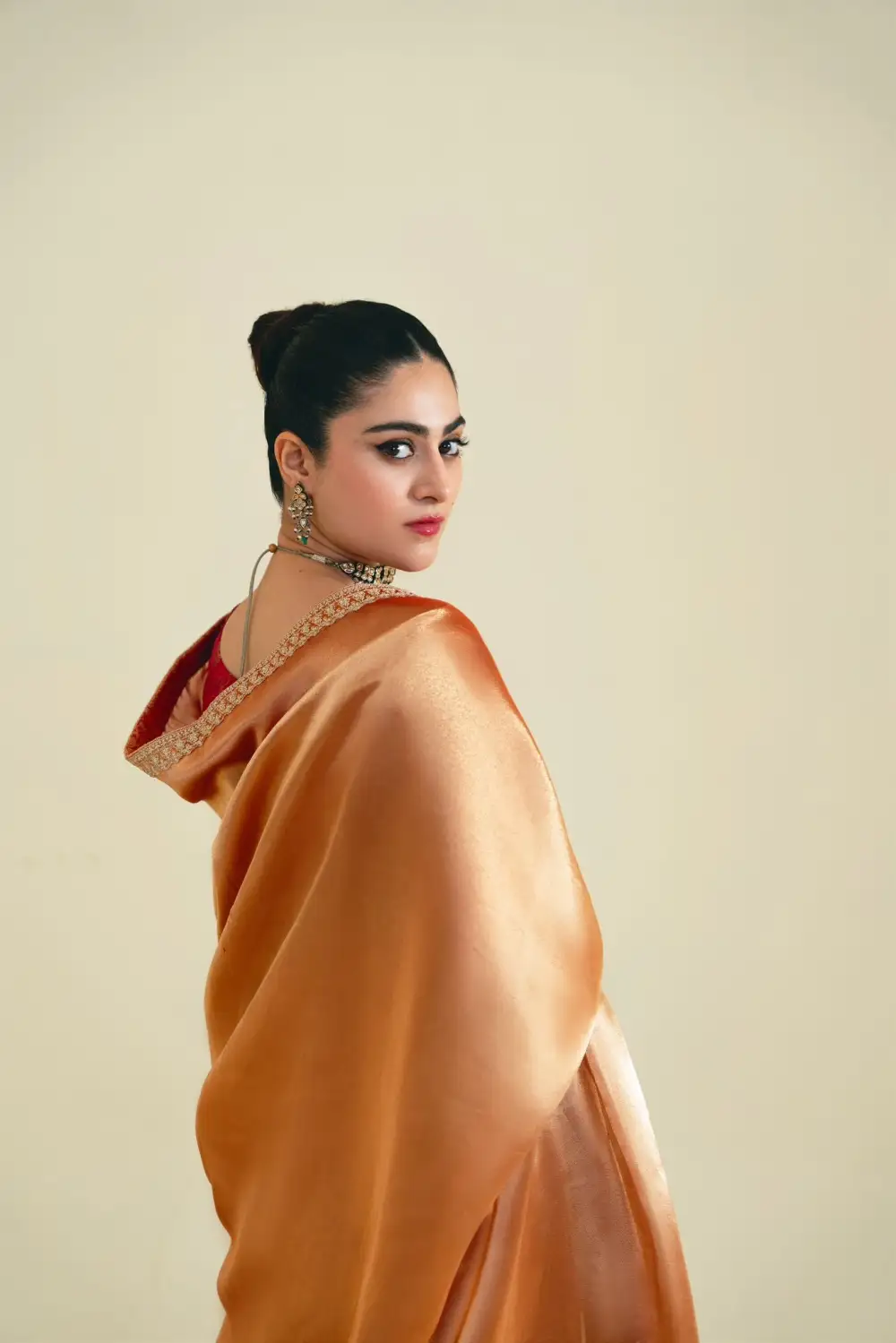 Rust Lahma Saree