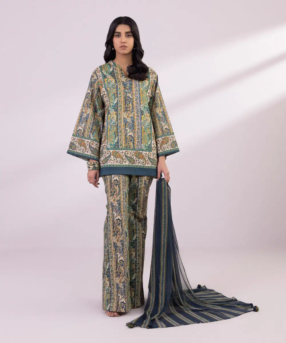 3 Piece - Printed Lawn Suit