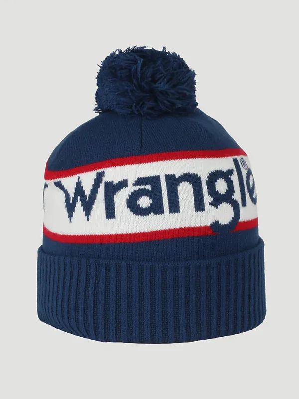 WRANGLER® LOGO POM BEANIE IN BLACK