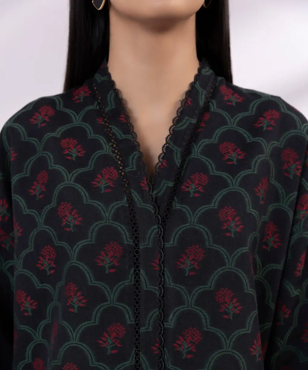 3 Piece - Embroidered Jacquard Suit