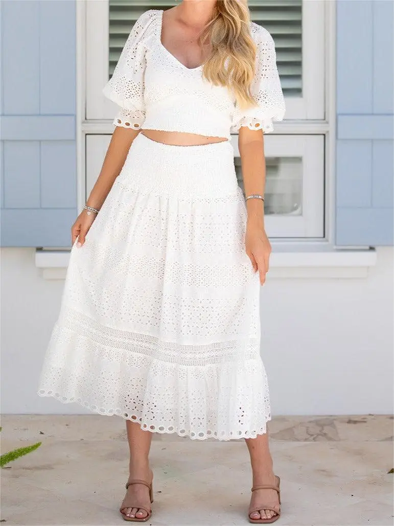 Cape Skirt / White Eyelet