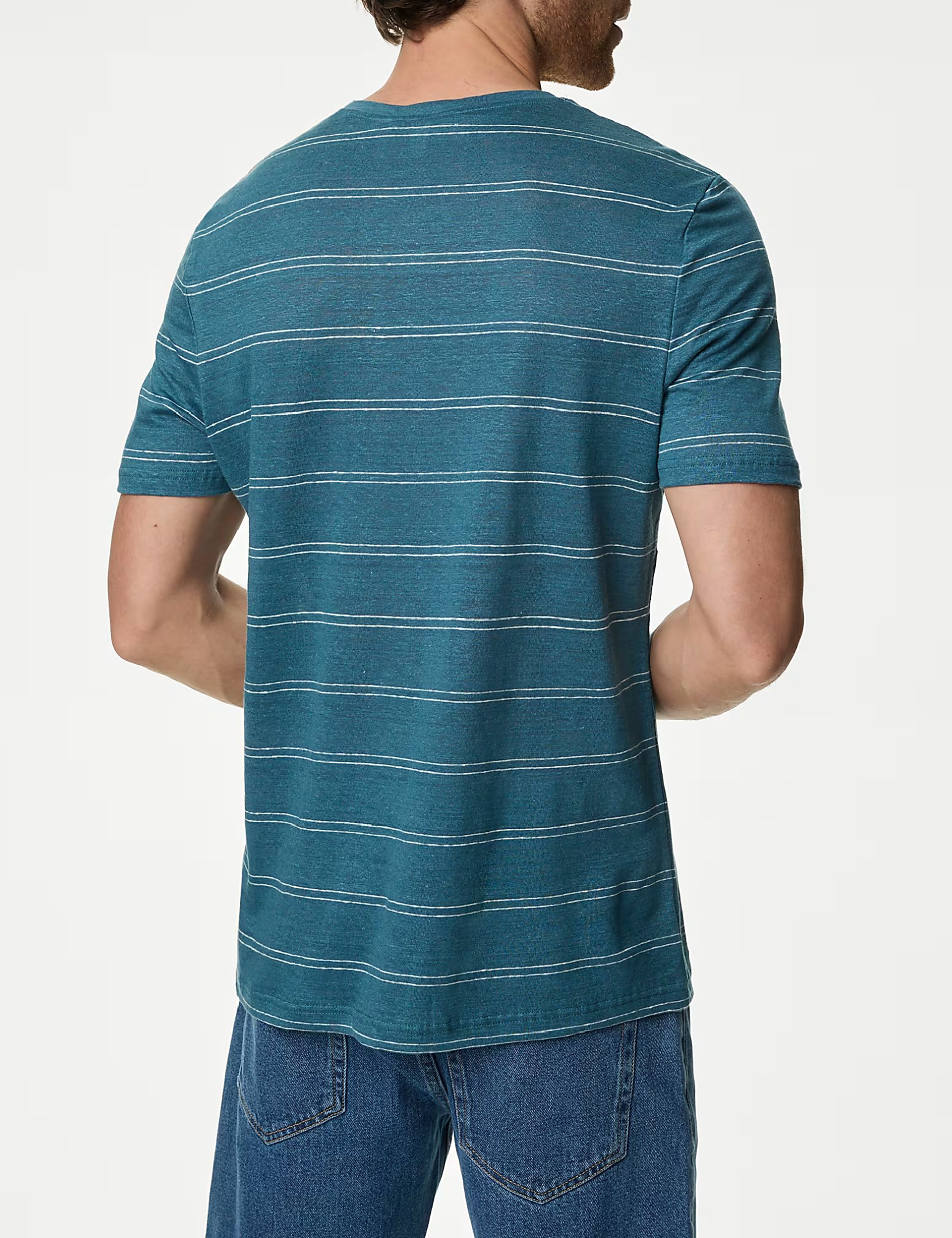 Pure Linen Striped T-Shirt