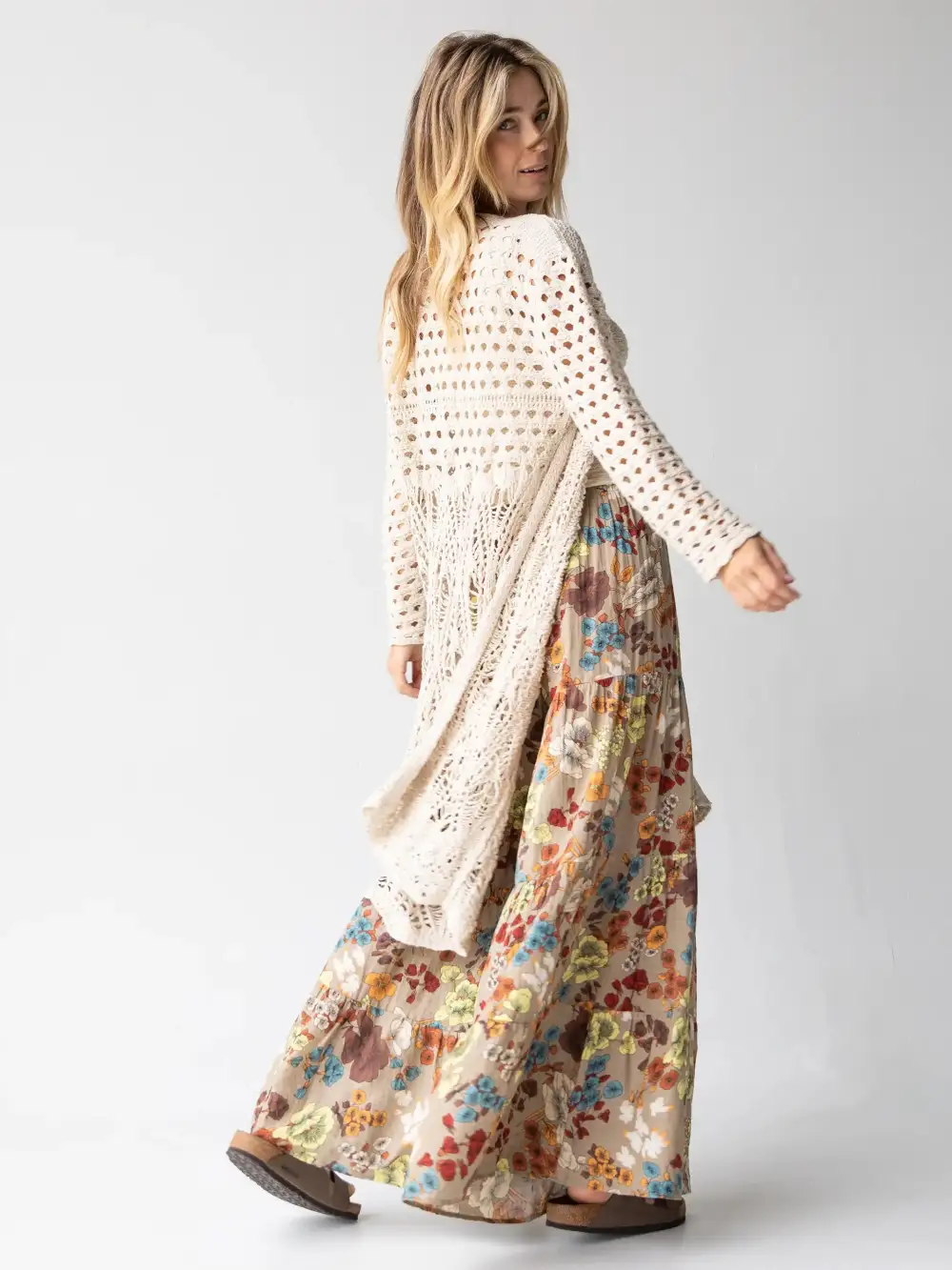 Abigail Crochet Duster - Cream