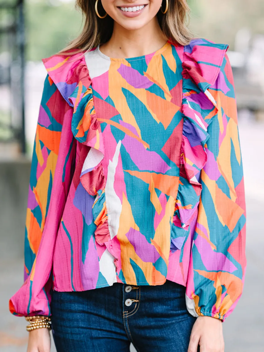 Pink Abstract Blouse