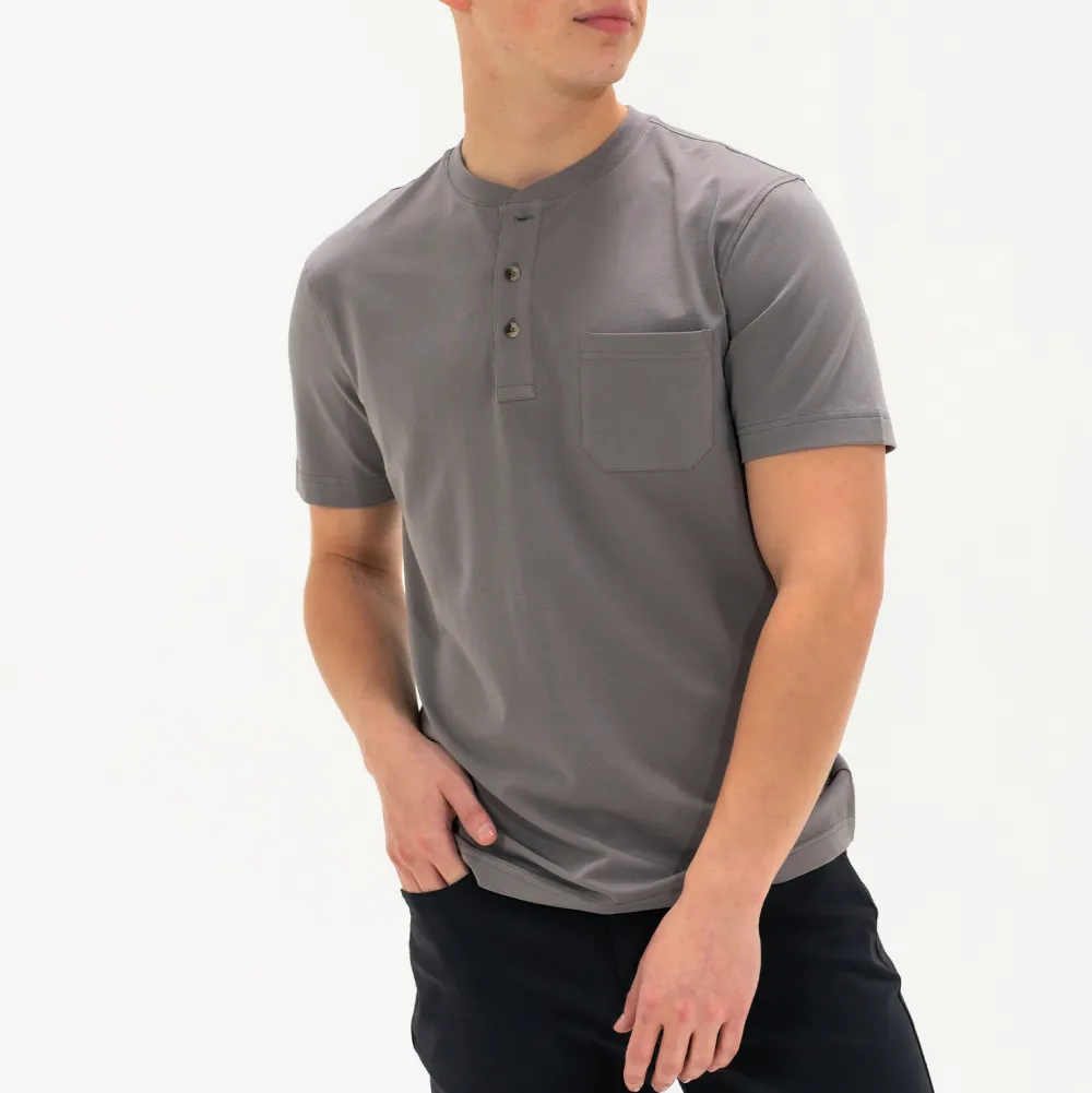 Short Sleeve Stretch Henley