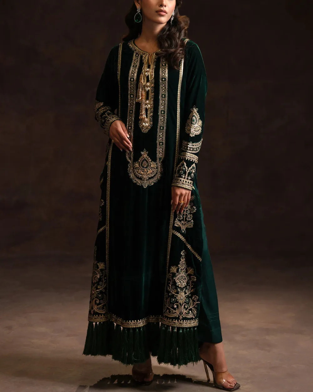 Vintage Embroidered Tasseled Kaftan