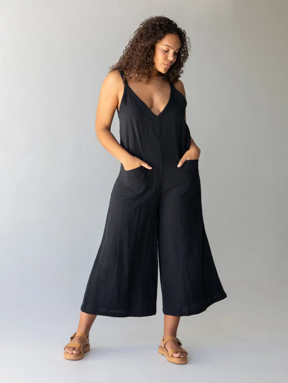 Chelsea Cotton Jumpsuit - Black