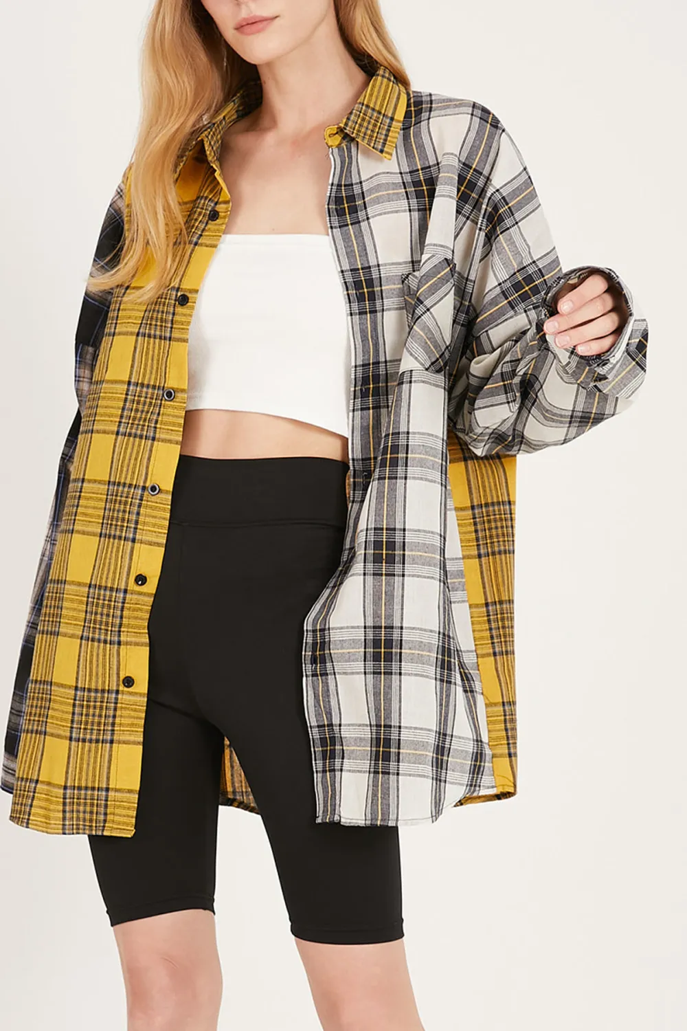 Clara Multi Color Plaid Oversized Shirt