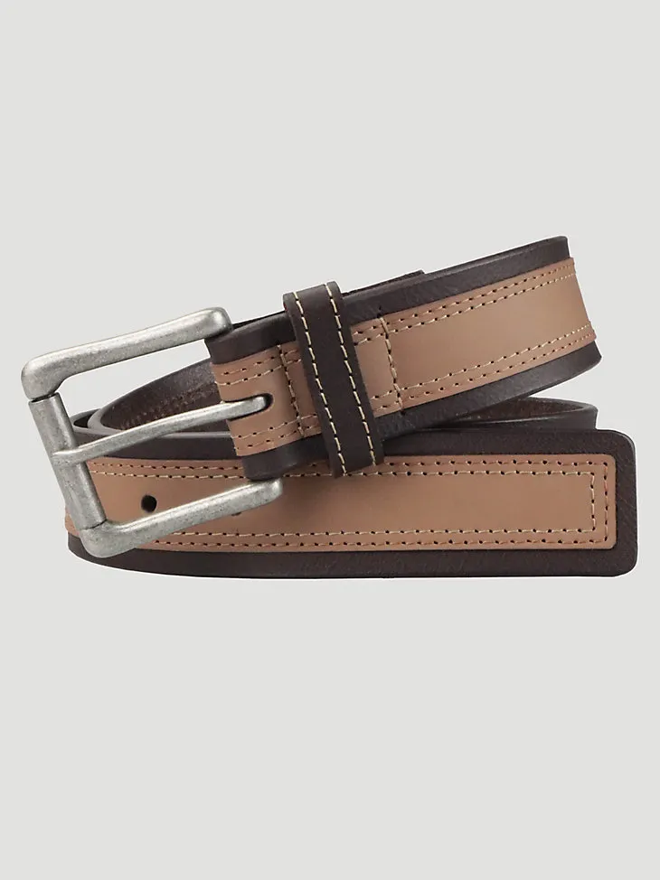 MEN'S DOUBLE STITCH BELT IN BROWN