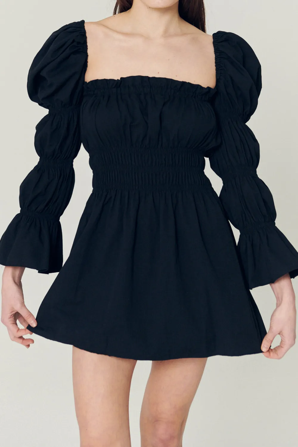 Clare Balloon Sleeve Mini Dress