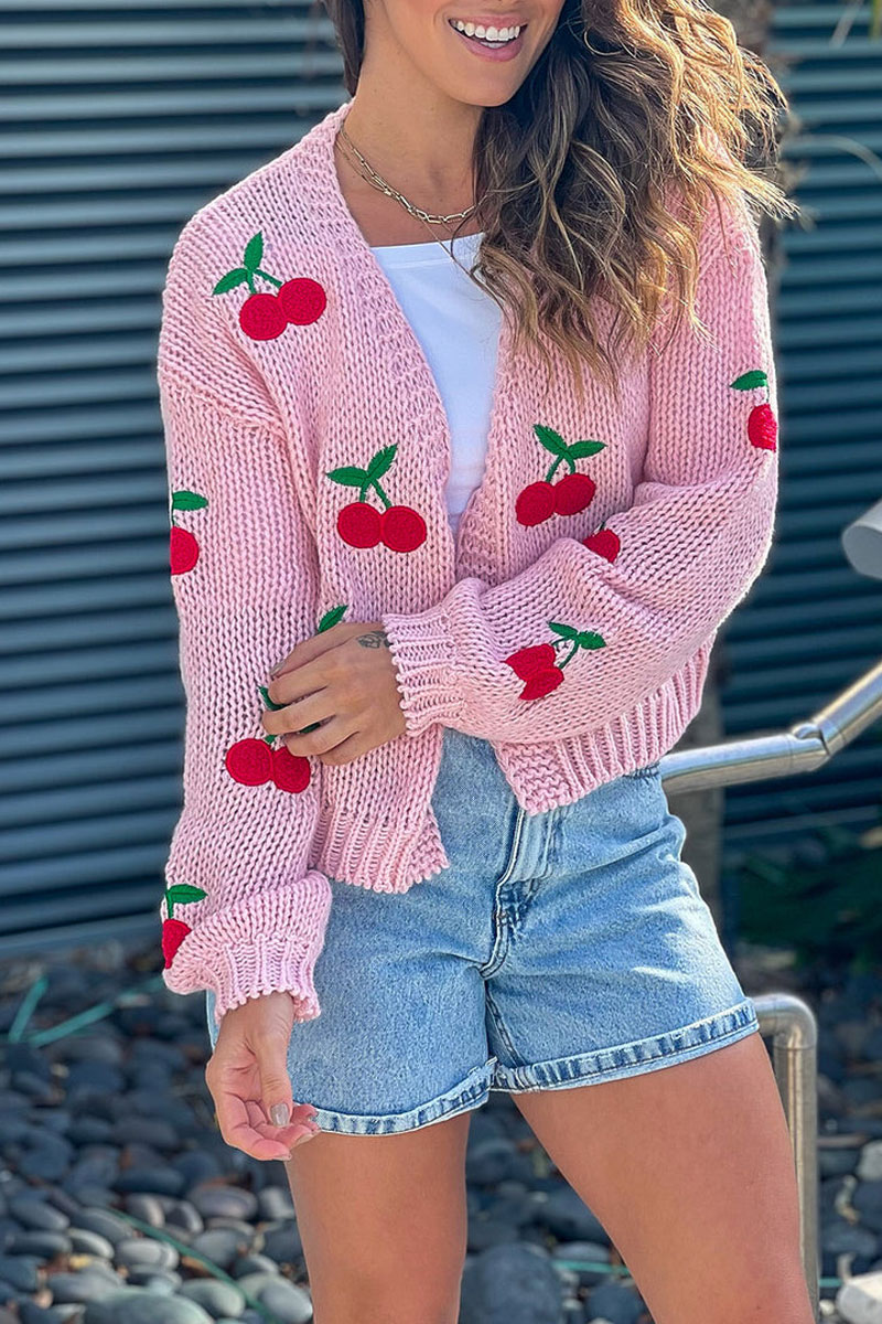 Light Pink Cherry Cardigan