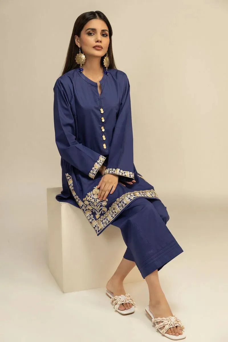 2 Piece | Kurta & Pants | Color Blue