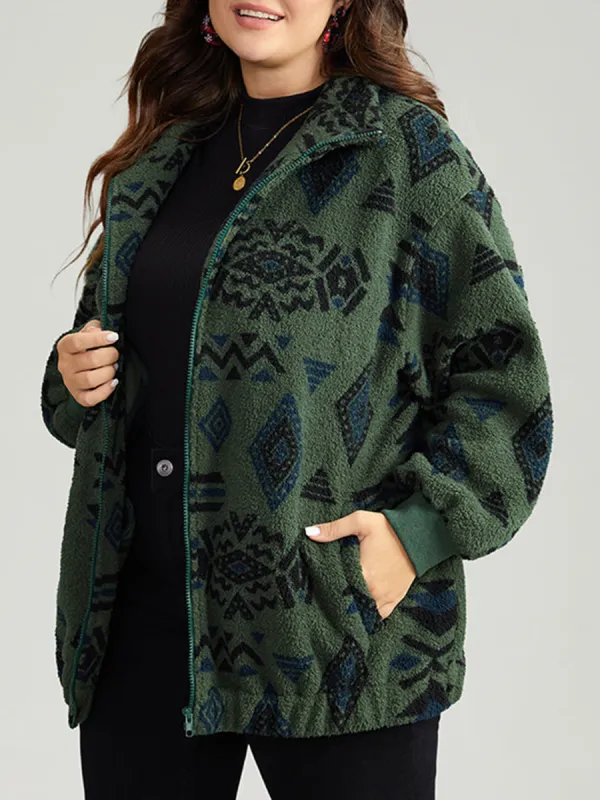 Green vintage print jacket