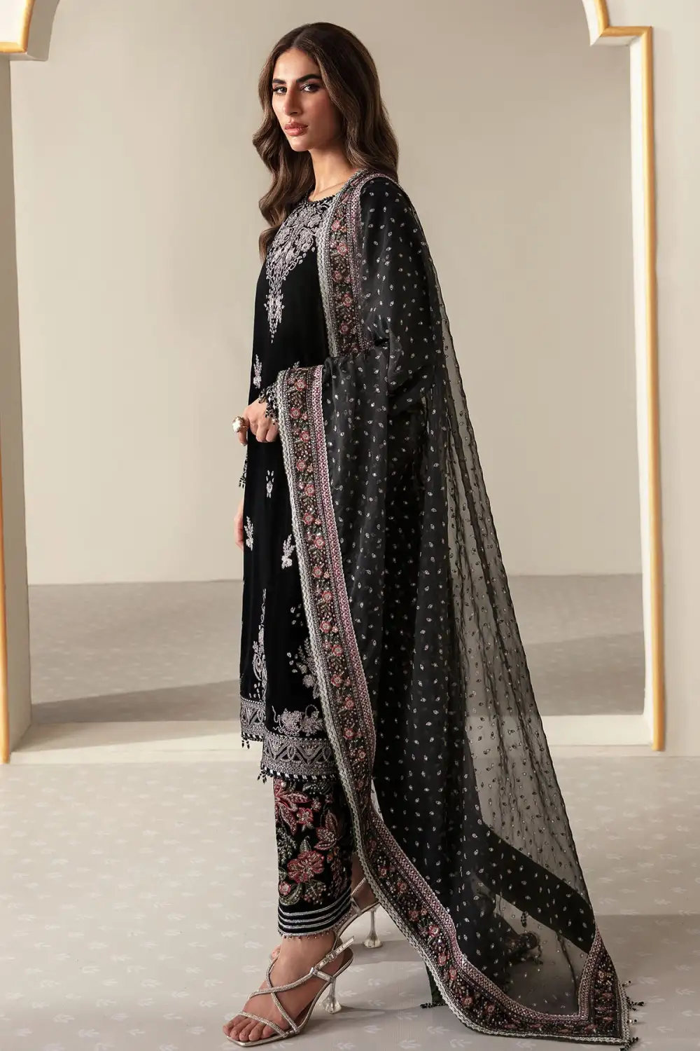 Embroidered Velvet Formal Sets