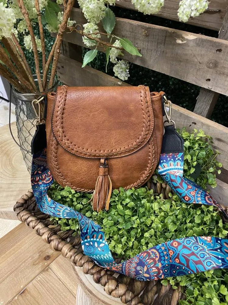 Handwoven Vintage Leather Tassel Bag