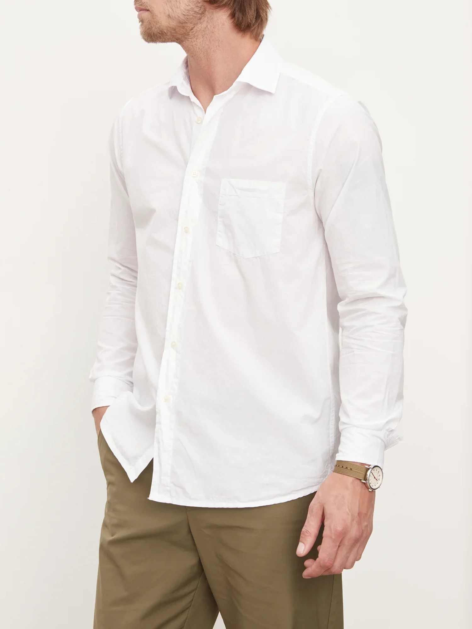 Pocket Front Solid Casual Long Sleeve Shirt