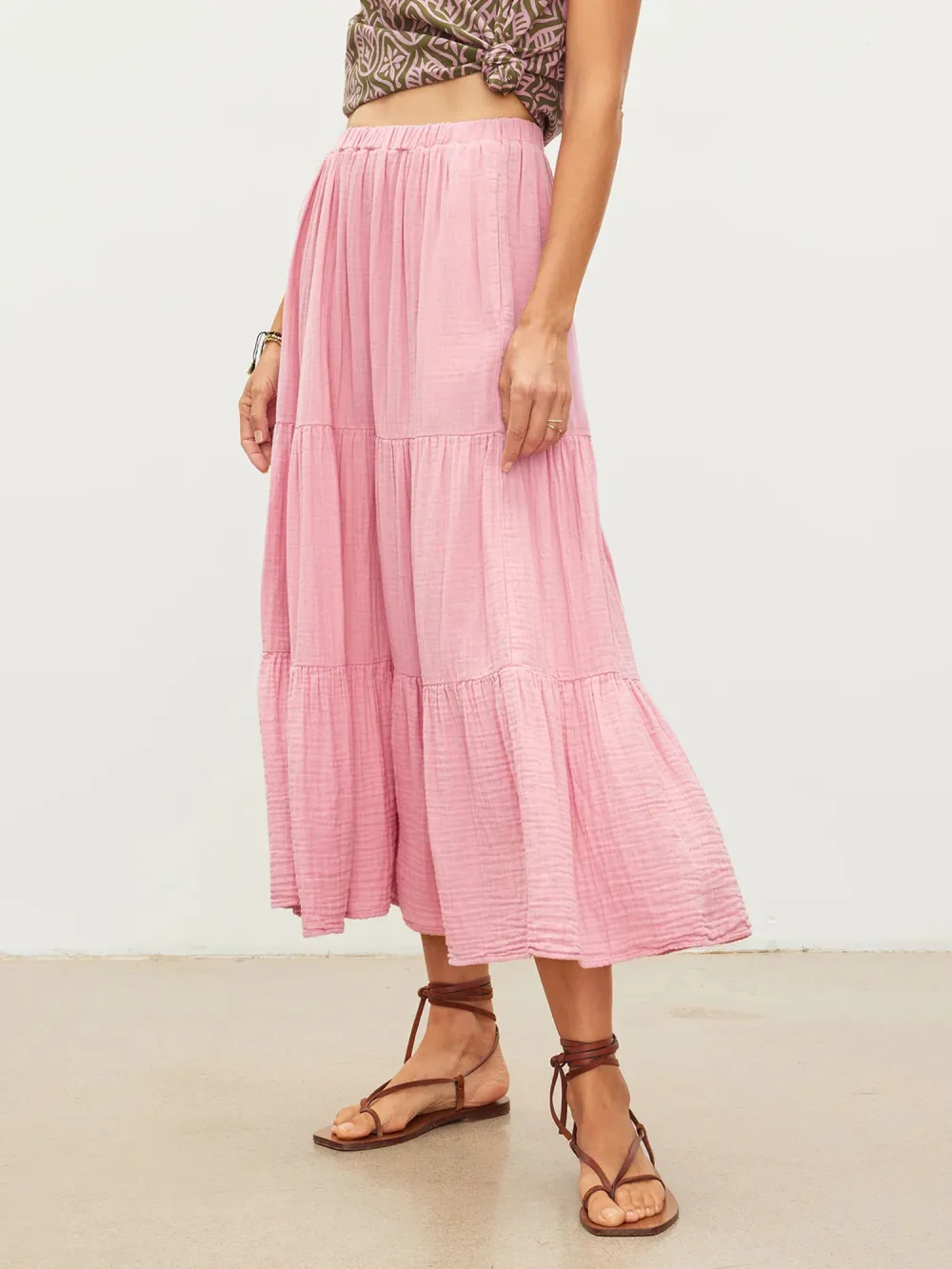 Danielle Cotton Gauze Tiered Skirt