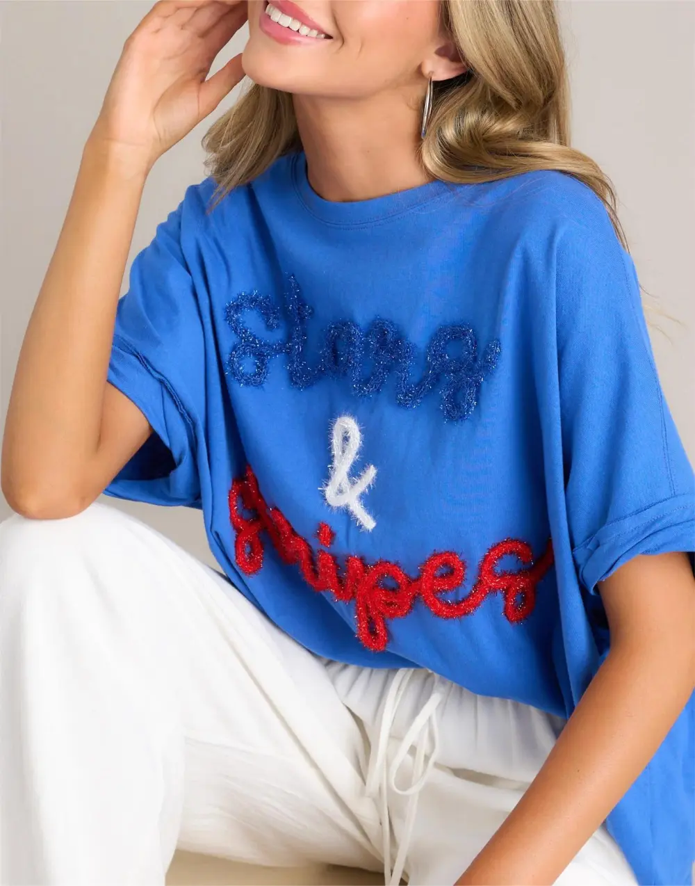 PATRIOT PRINCESS BLUE OVERSIZED TOP