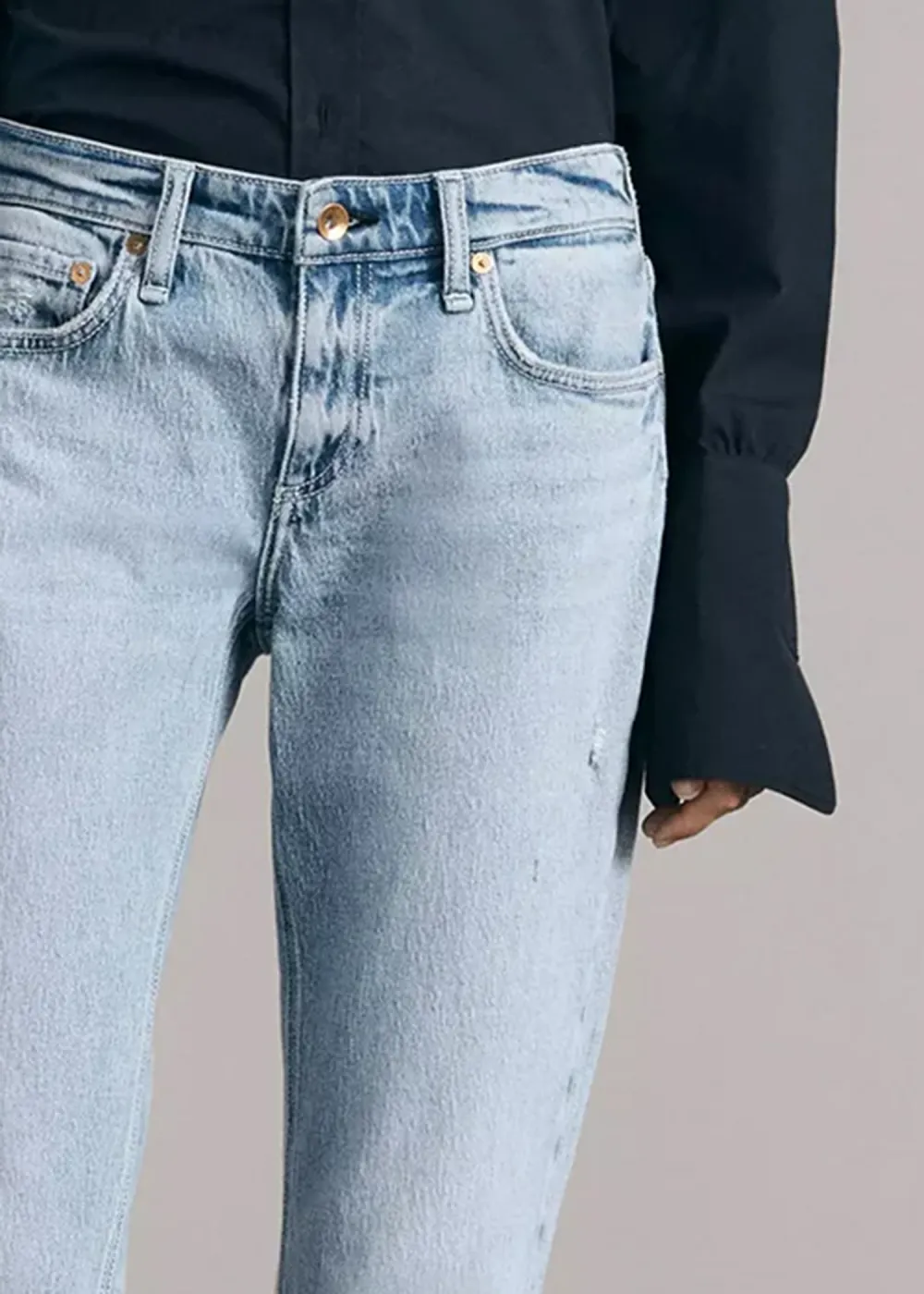 Low Rise Washed Casual Boyfriend Jeans