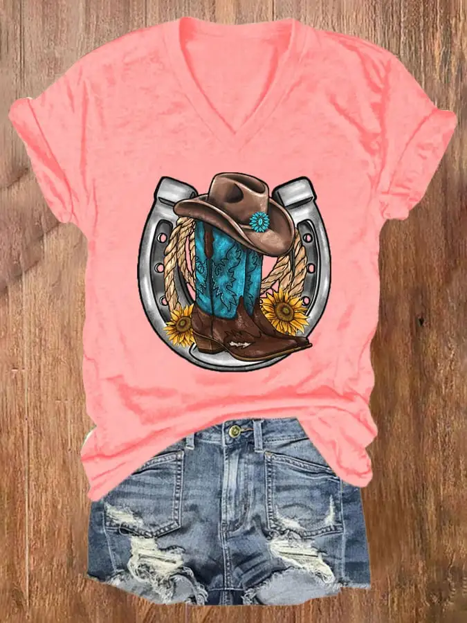 🔥Buy 3 Get 10% Off🔥Women's Western Print T-Shirt