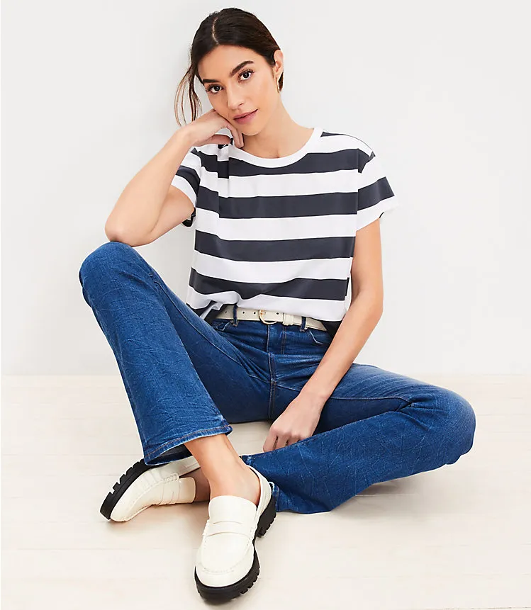 Stripe Modern Relaxed Crew Tee