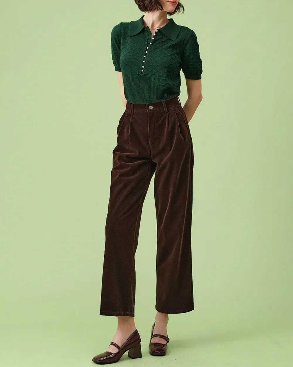 The High Waisted Pleated Wide Leg Pants