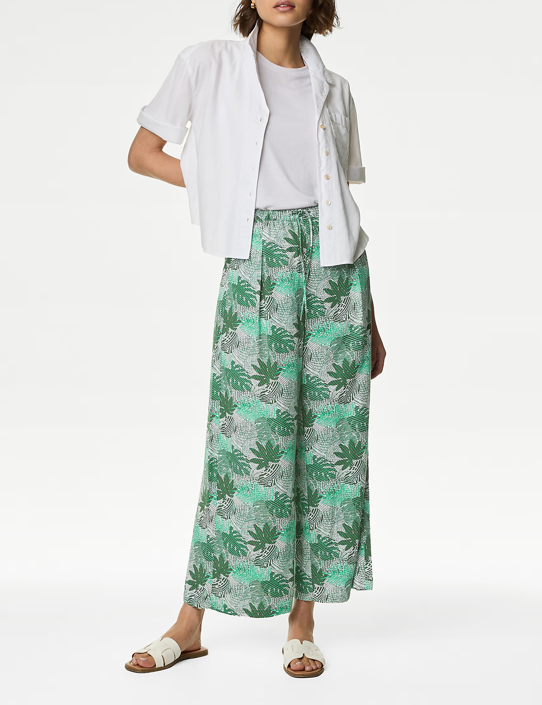 Casual Plants Printed Pants