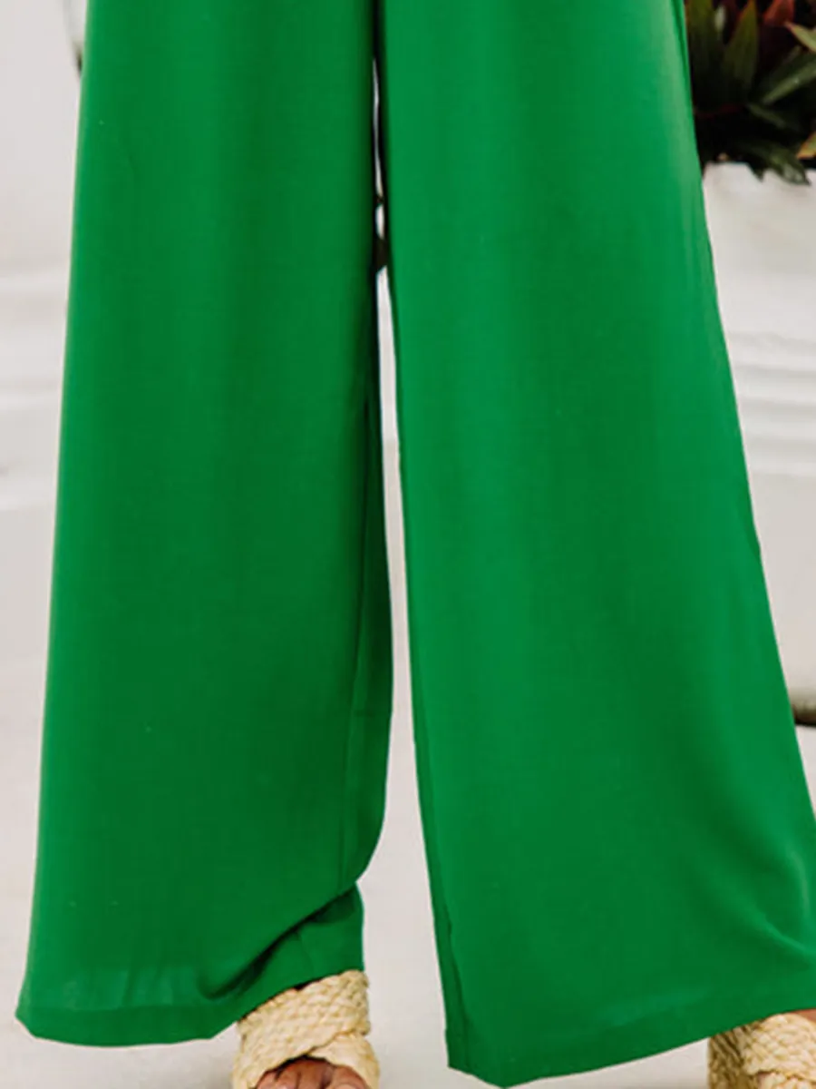 Green Wide Leg Pants