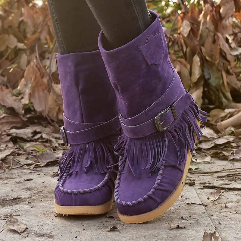 Retro Tribal Women's Tassel Boots