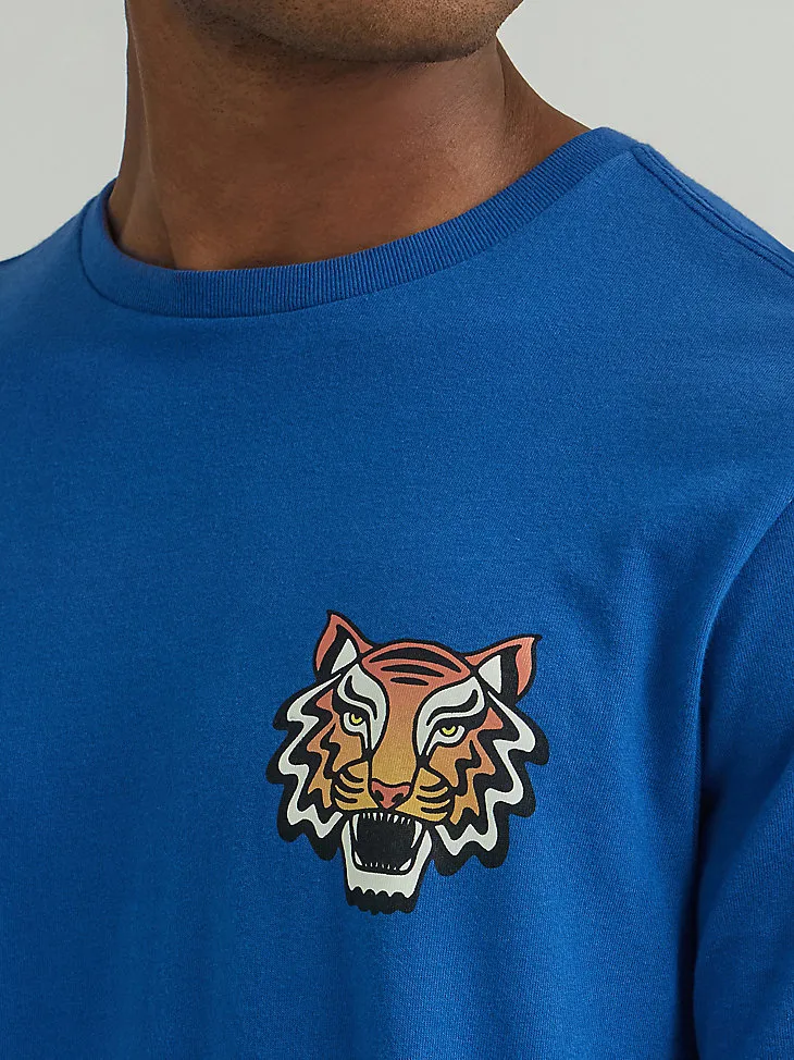 MEN'S TIGER T-SHIRT IN LIMOGES BLUE