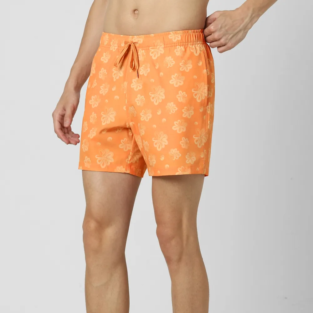 Printed Swim-Orange