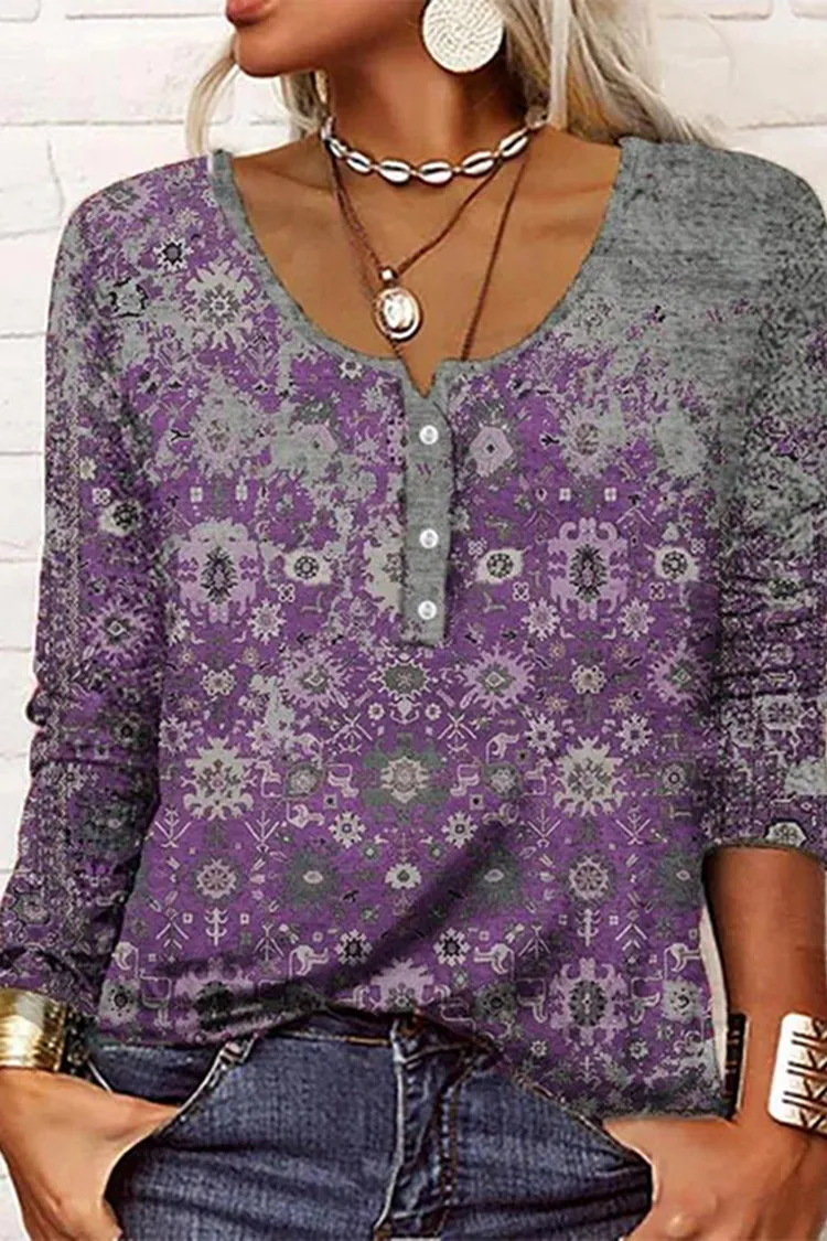 Casual Printed Long Sleeve T-Shirt