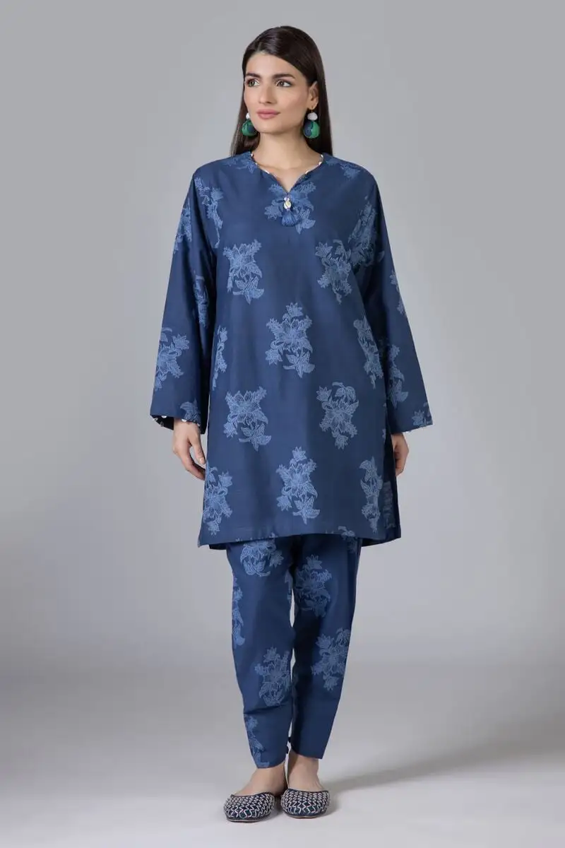 2 Piece | Kurta & Pants | Color Navy blue