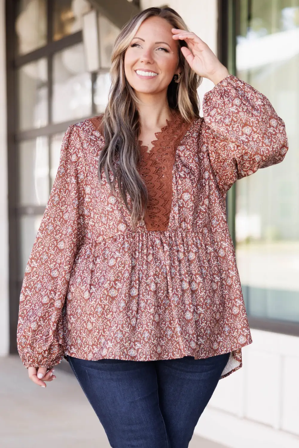 Simply Serenade Blouse, Brown