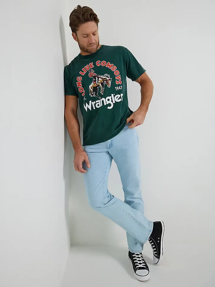 WRANGLER X DIAMOND CROSS GIDDY UP TEE IN MARSHMALLOW