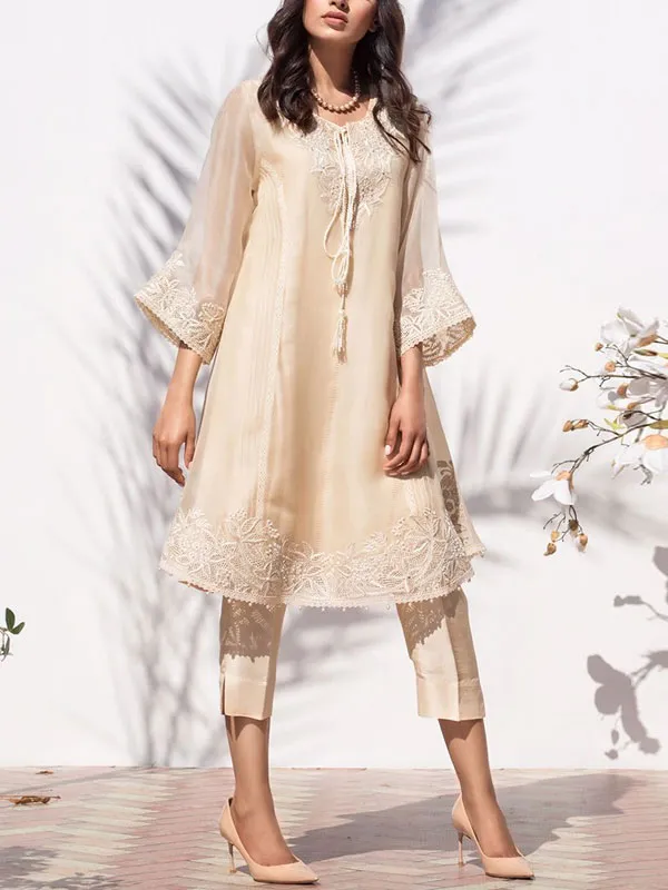 Elegant Lace Embroidered Ladies Set