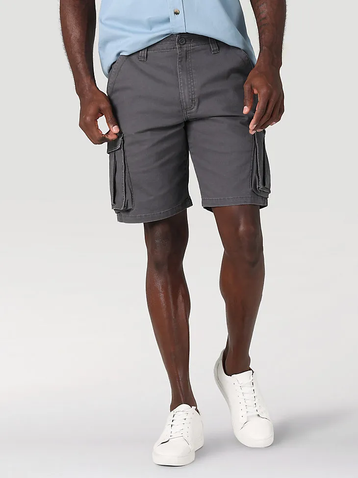 MEN'S STRETCH HERRINGBONE CARGO SHORT IN ASPHALT