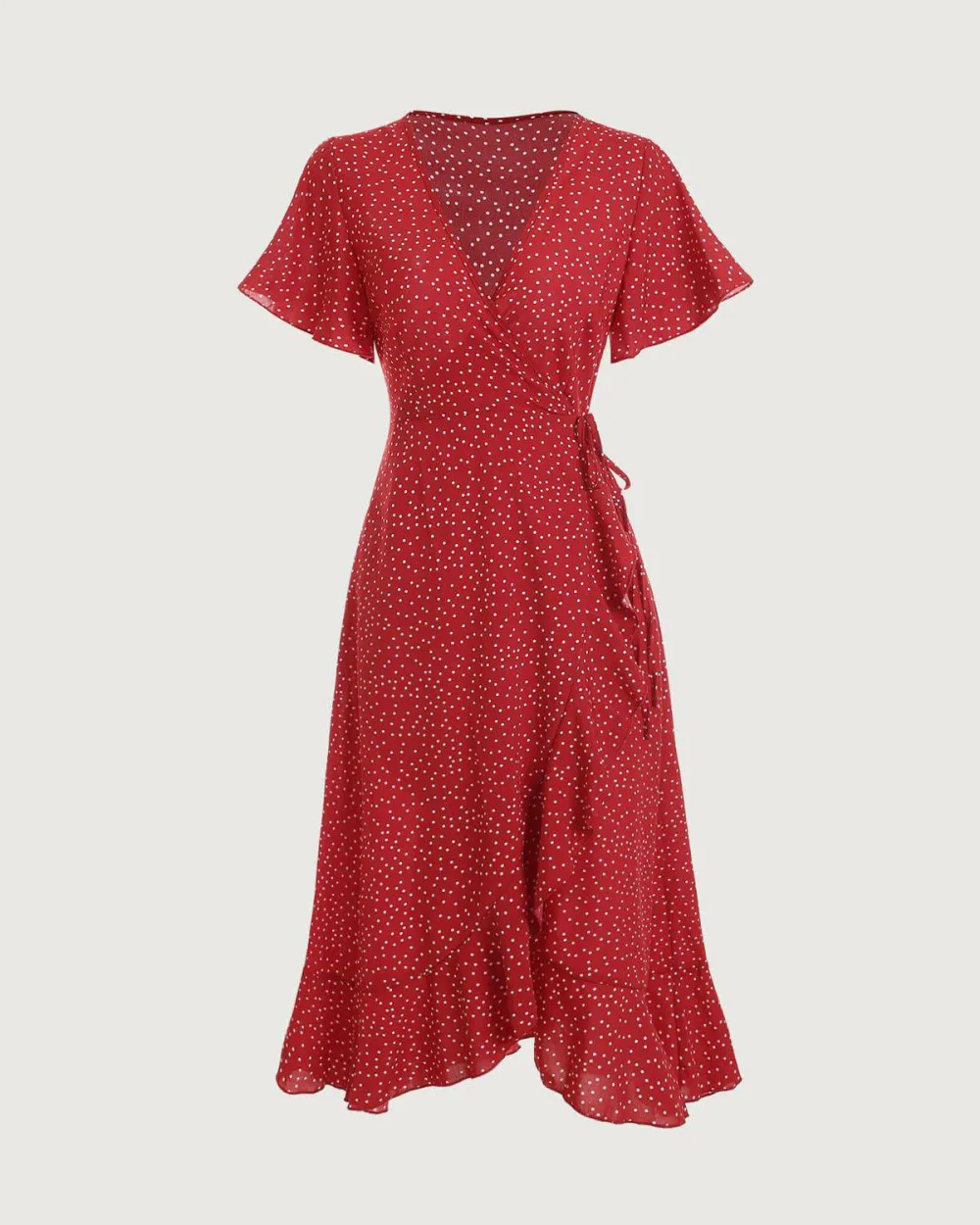 Red Polka Dot Short Sleeve Dress