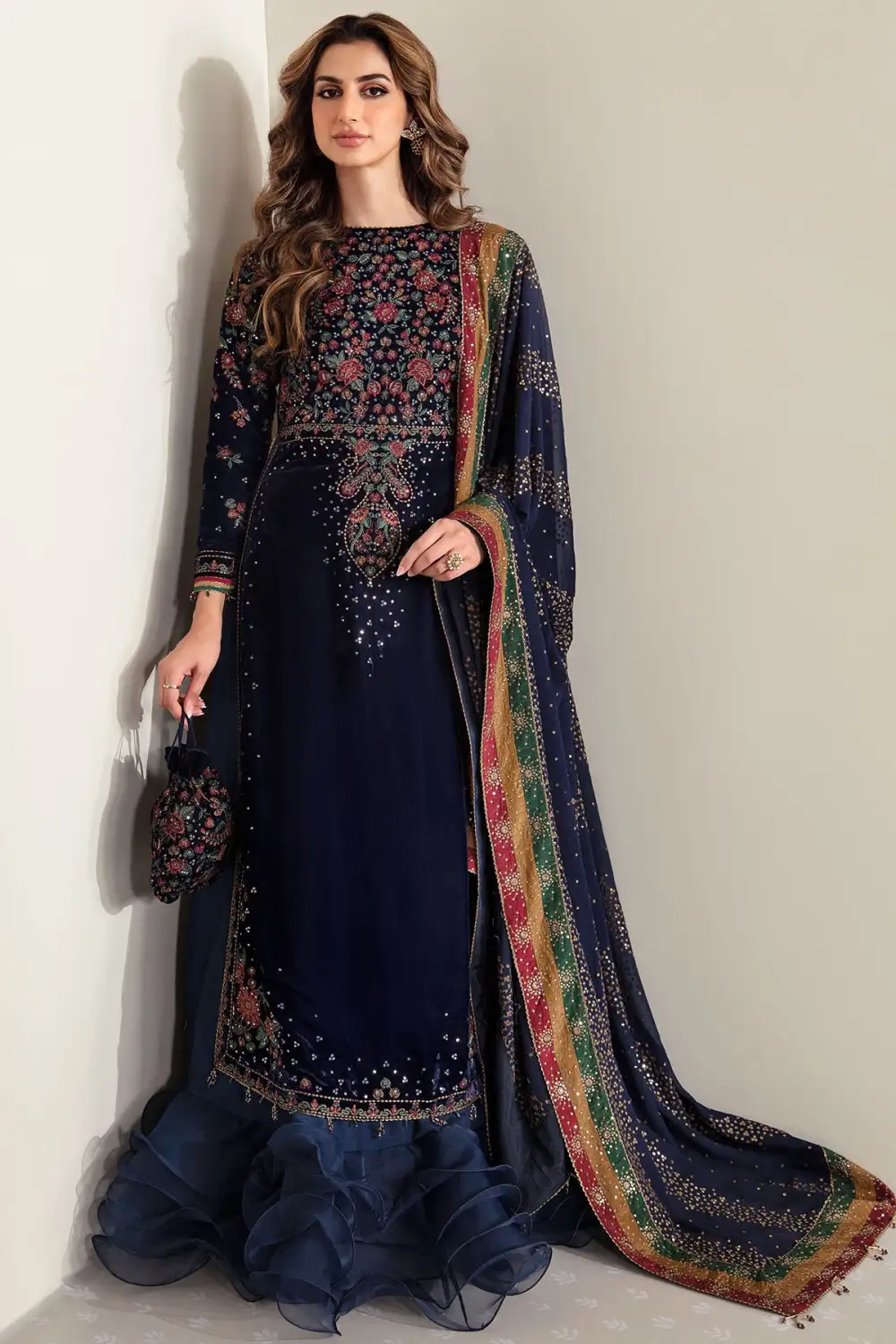 Embroidered Velvet Formal Sets