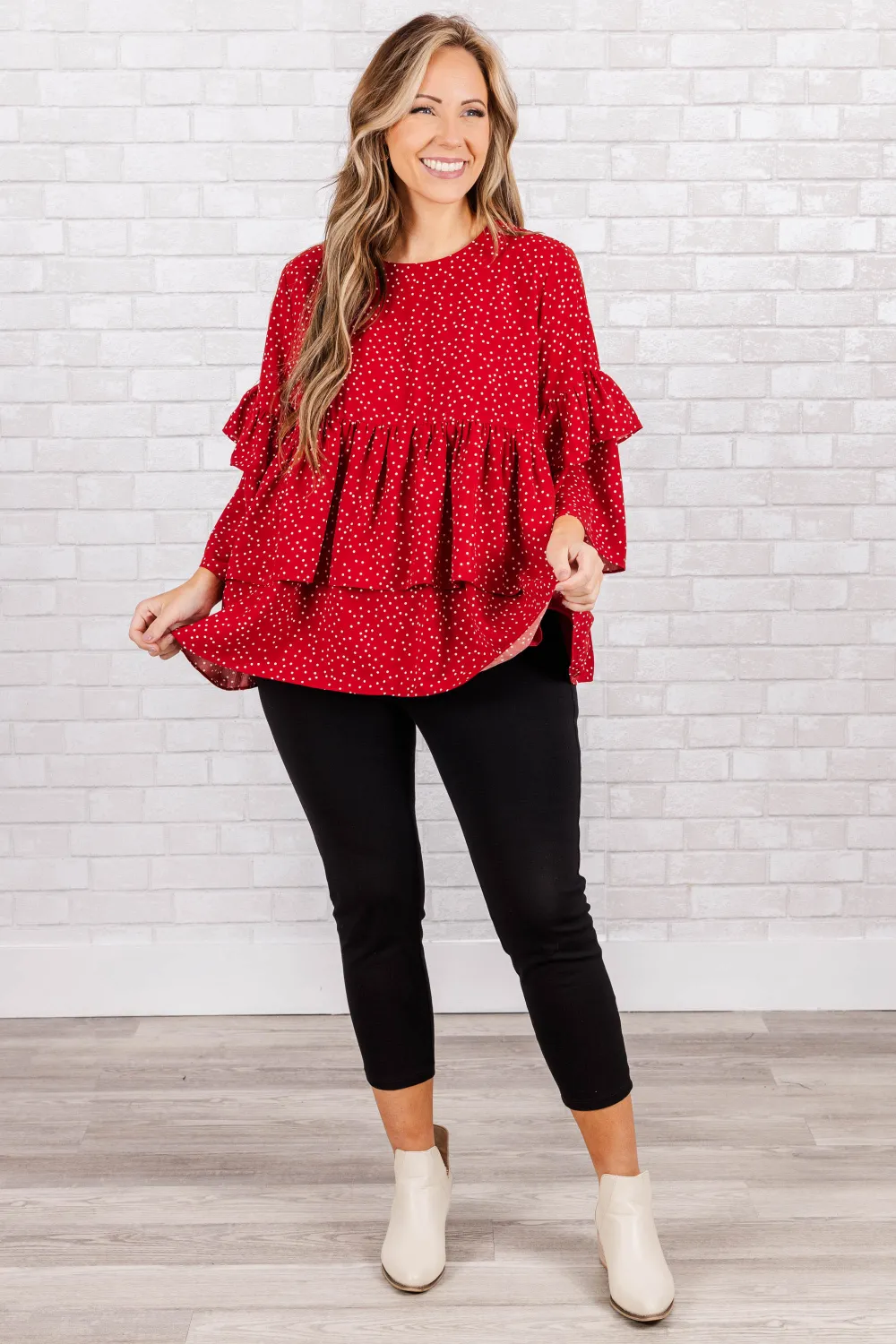 Wistfully Wonderful Top, Red